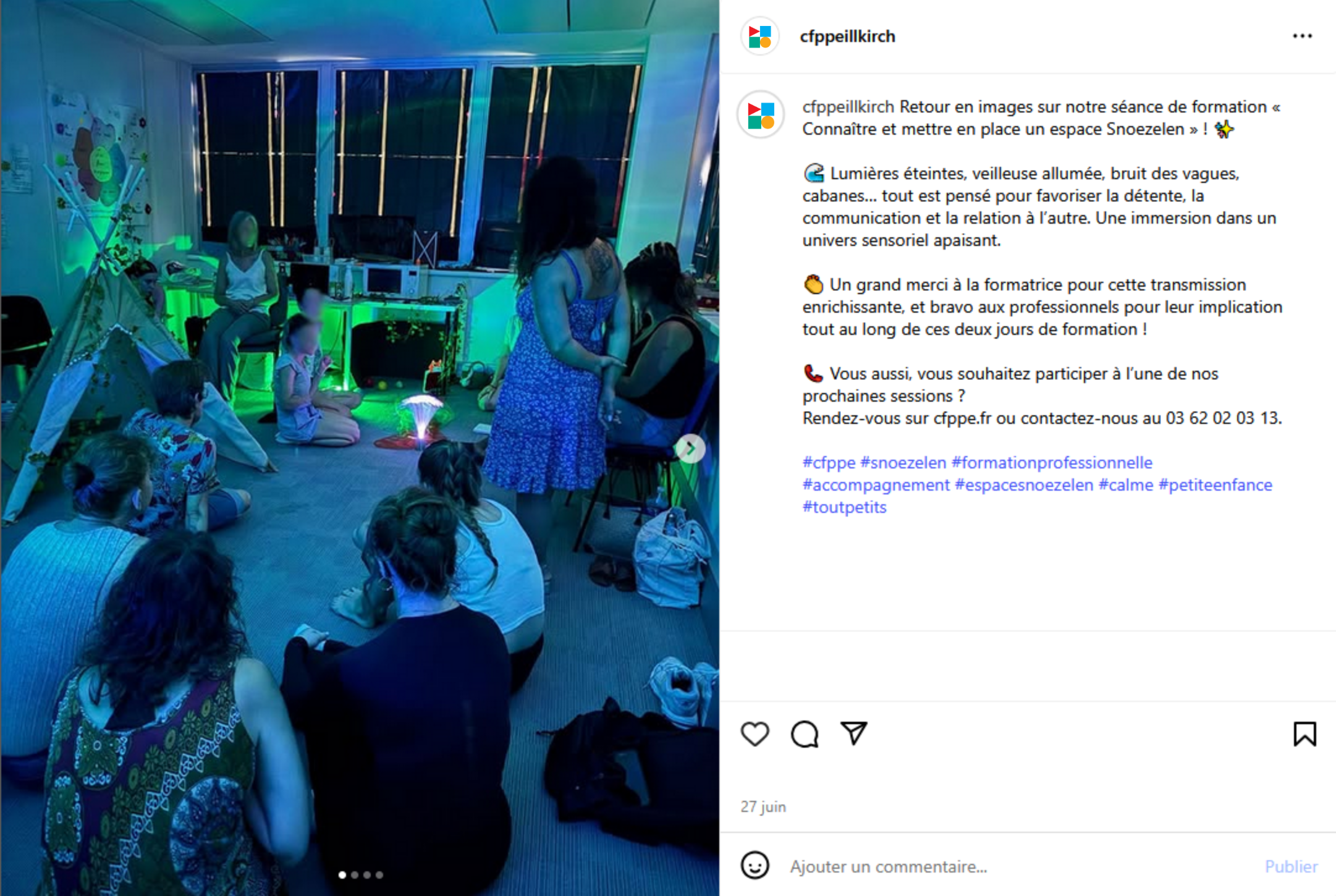 Post-insta-article-formation-distance Formation petite enfance Snozelen au Centre de Formation des Professionnels de la Petite Enfance (CFPPE) à Illkirch