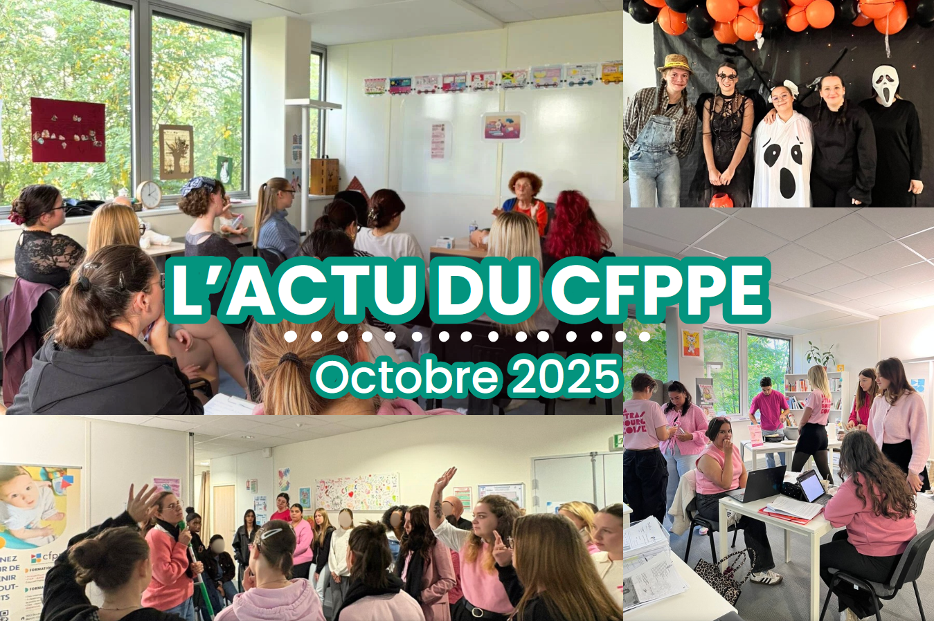 Actualités centre de formation CFPPE octobre 2025 : des photos d'étudiants sur le campus