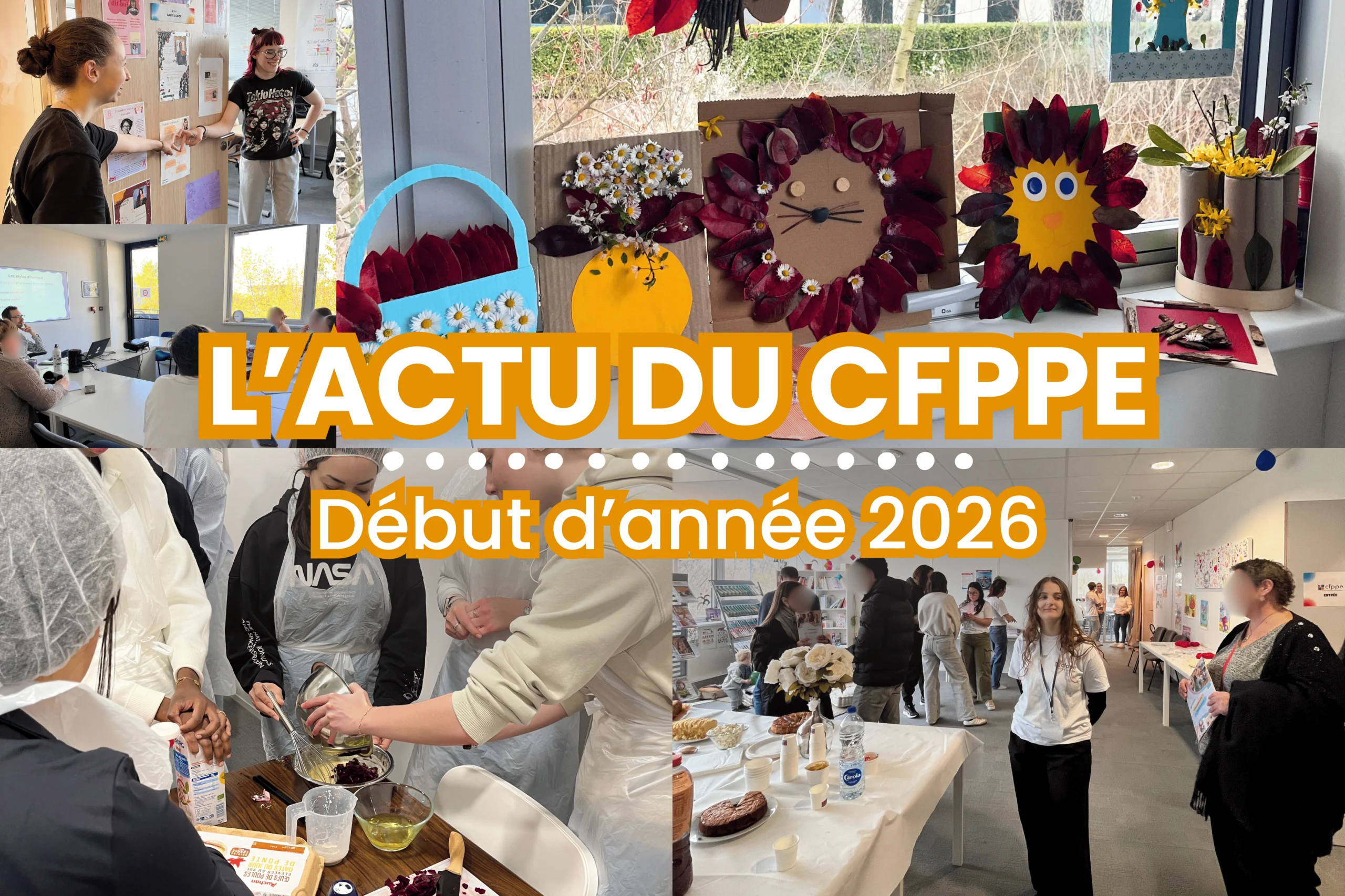 Collage de photos de la vie étudiante dans notre centre de formation en Alsace